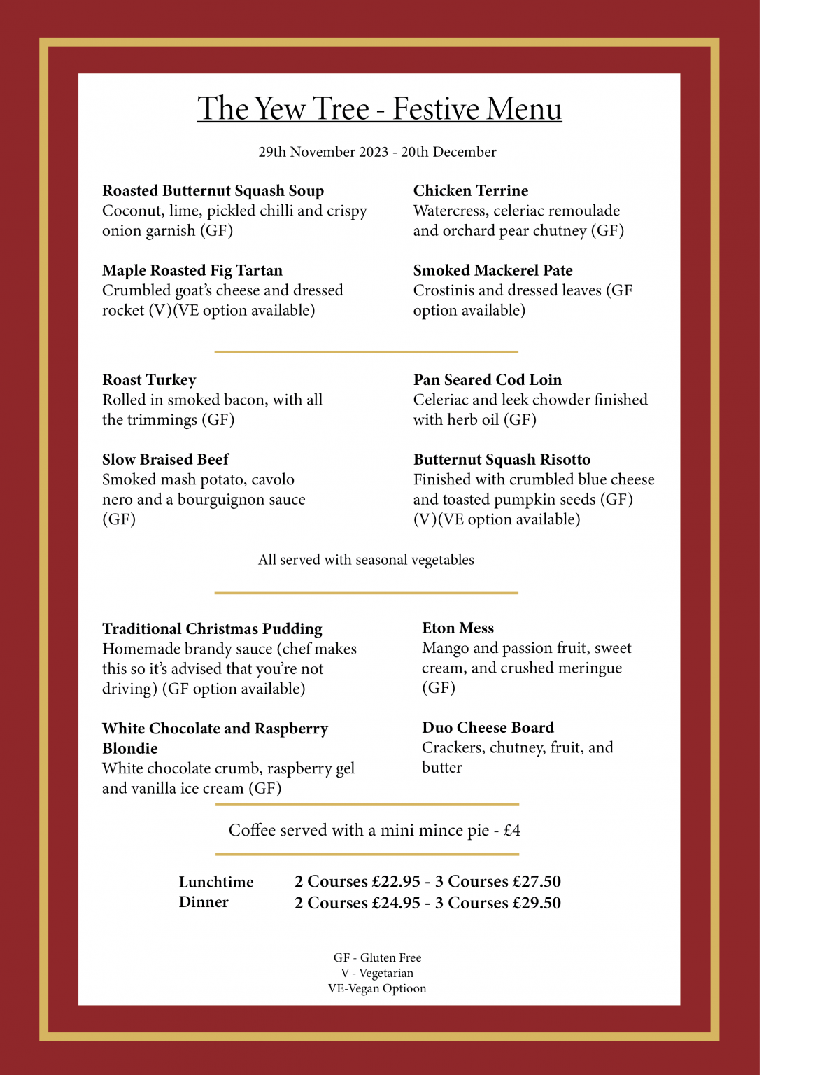 Christmas Day The Yew Tree Pub, Conderton